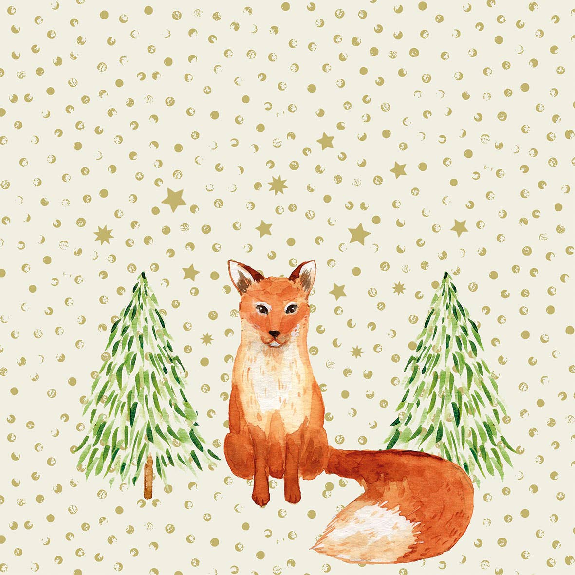 Snowflakes & Fox Paperiservetti 33x33