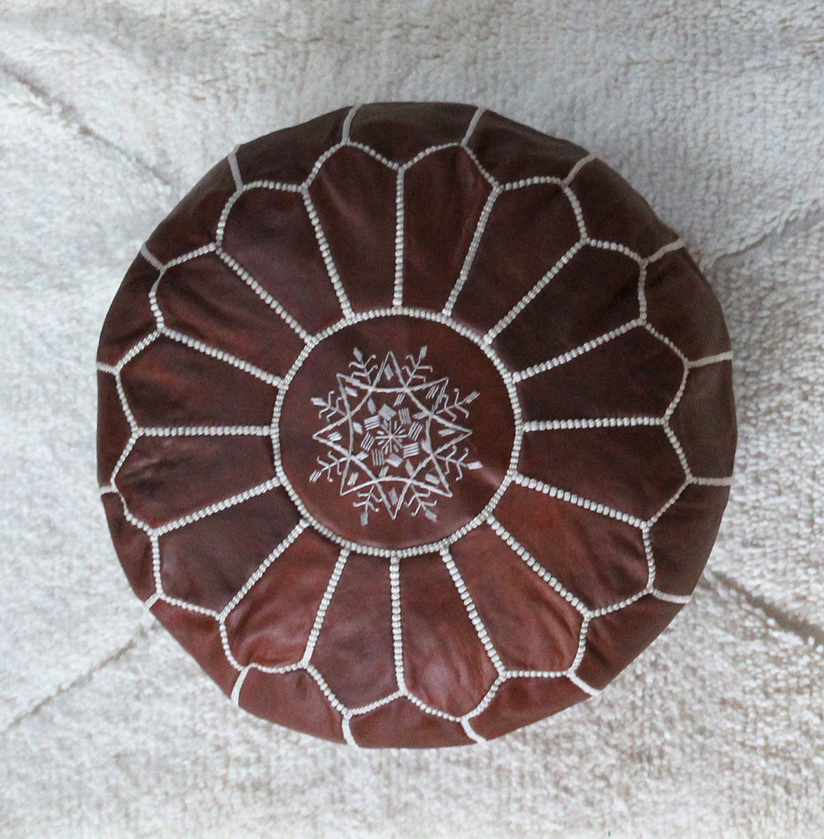 Moroccan pouf cognac MOSA