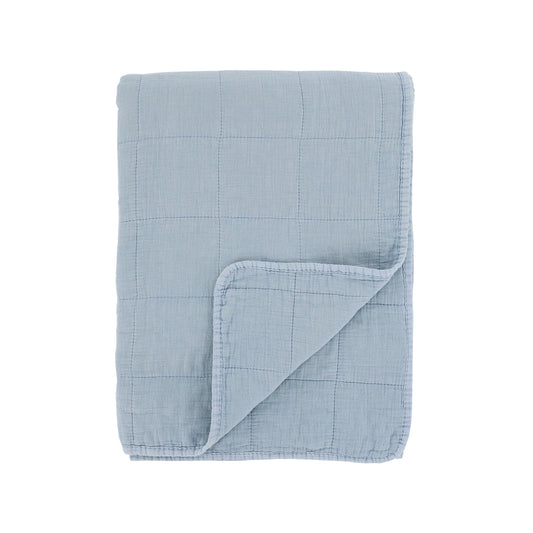 Torkkupeitto tikattu Vintage Sky Blue Chic Antique