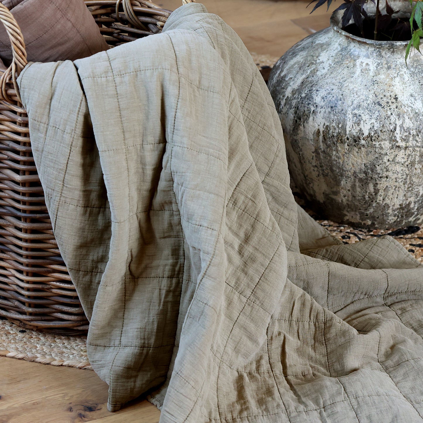 Quilted Nap Blanket Vintage Eucalyptus Chic Antique
