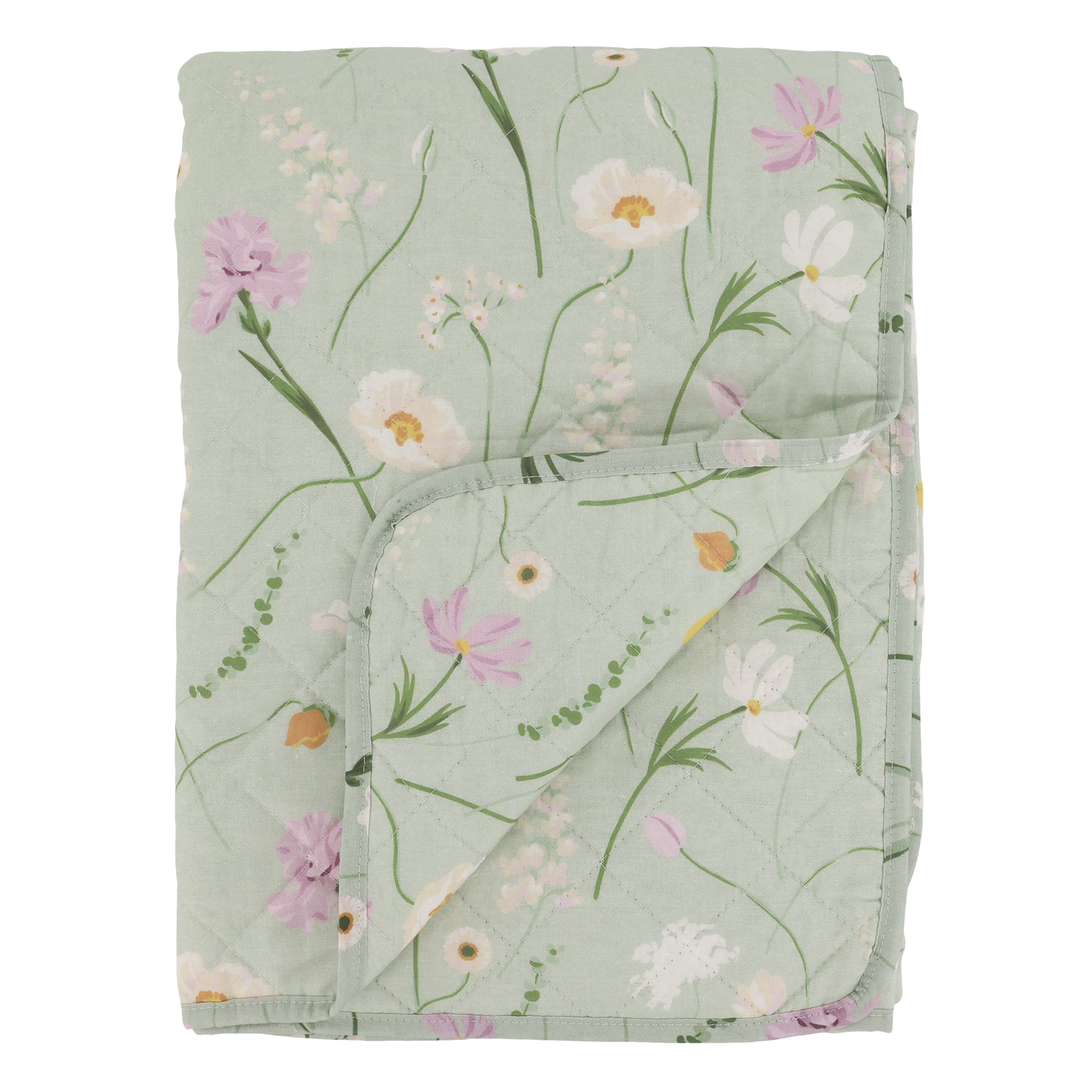 Nap blanket Aix quilted floral green Chic Antique