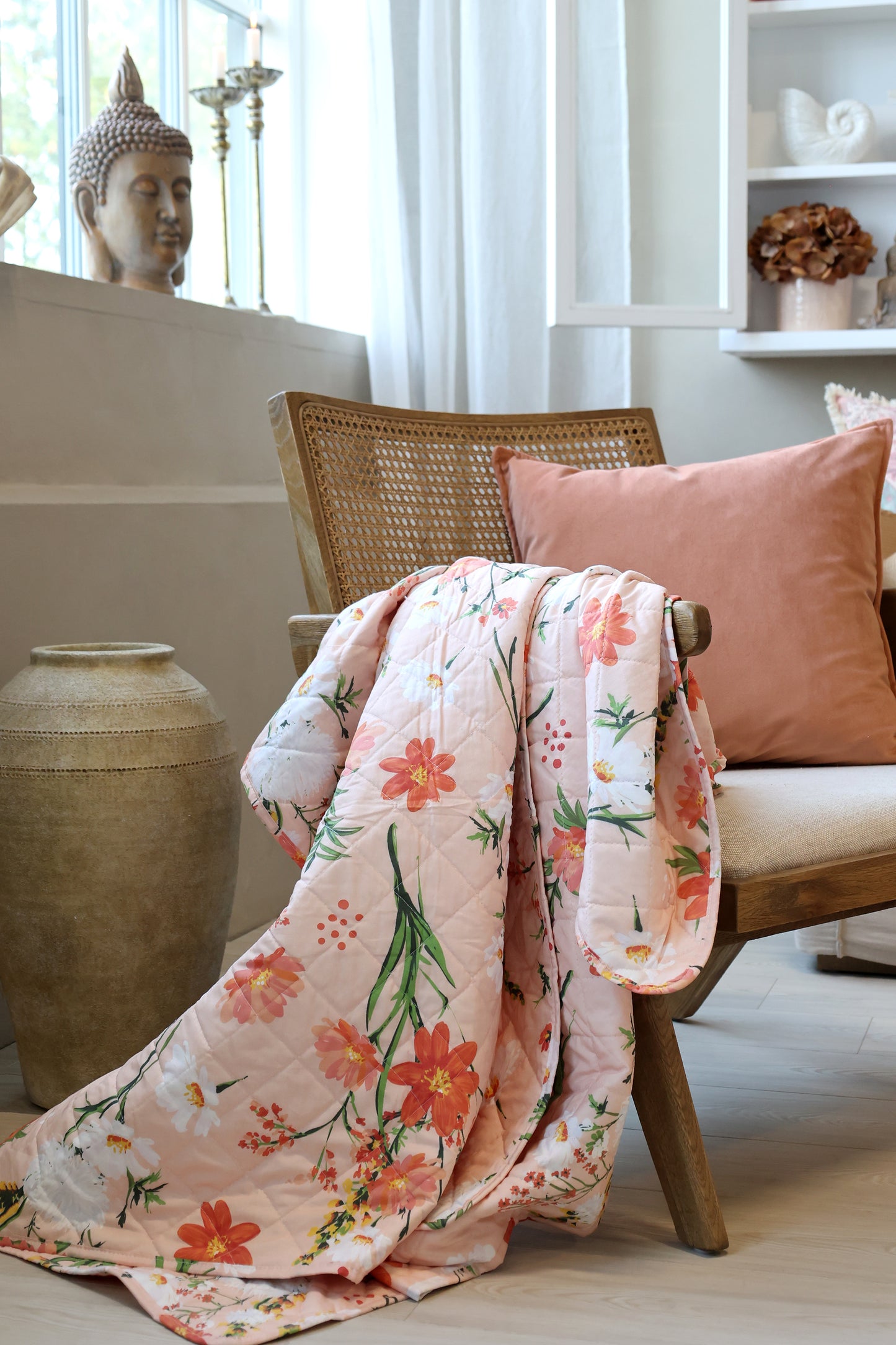 Nap blanket Aix quilted floral rose Chic Antique