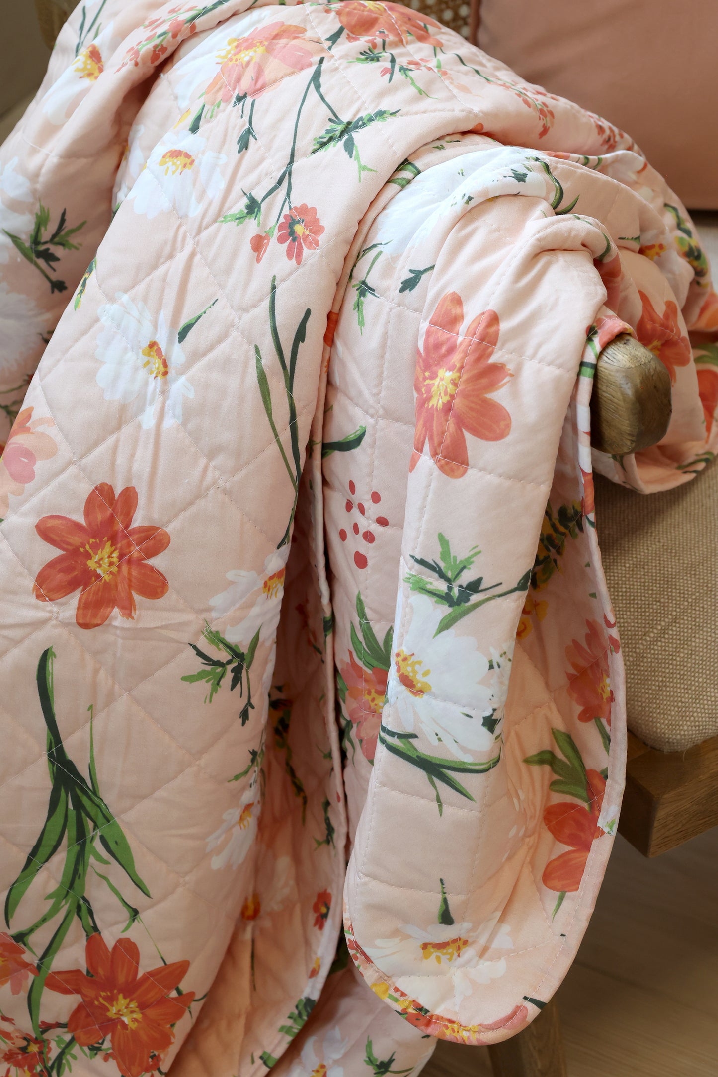 Nap blanket Aix quilted floral rose Chic Antique