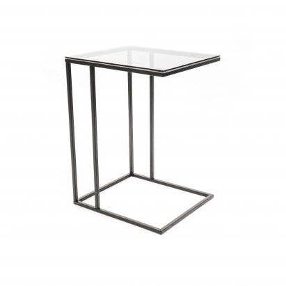 Side table metal/glass - 40x35x51cm
