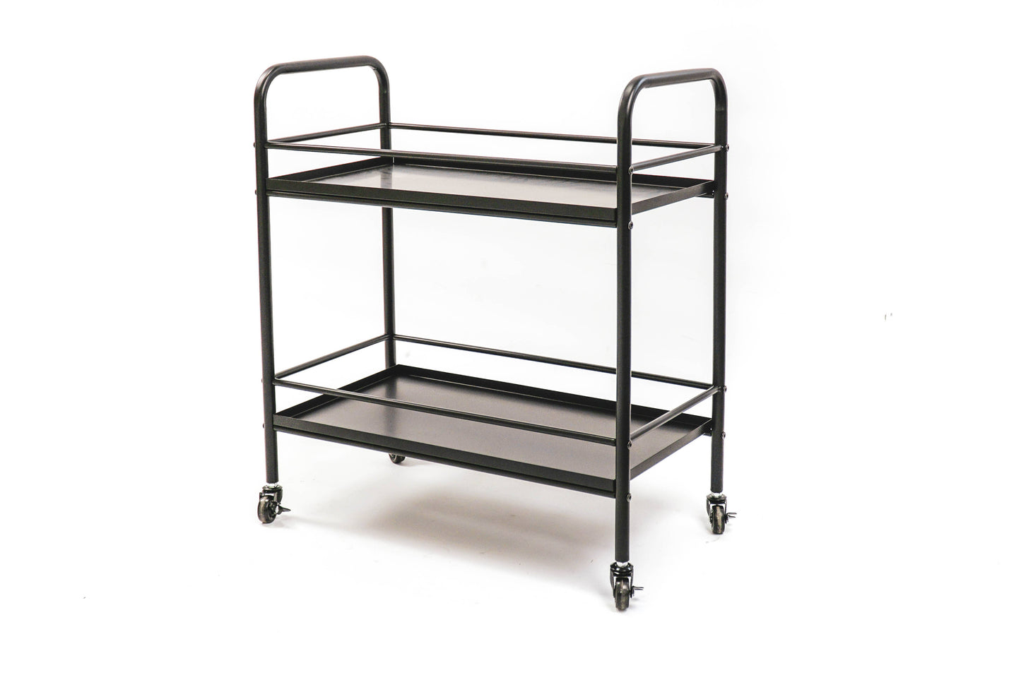 Serving trolley, metal, black - 60x30x66.5cm