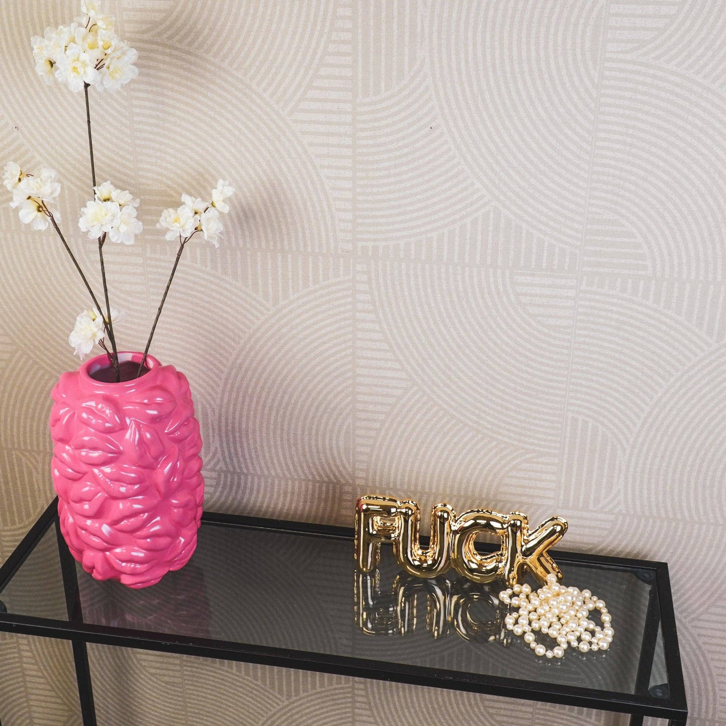 Vase Kiss Me, Neon Pink - 17x17x27cm