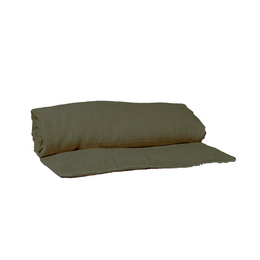 Puolipeitto Limy pellava-puuvilla Kaki 85x200cm Haomy