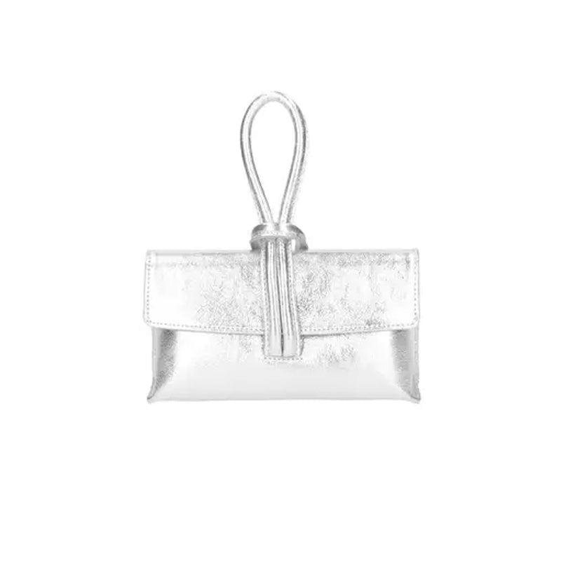 Leather bag silver MOSA