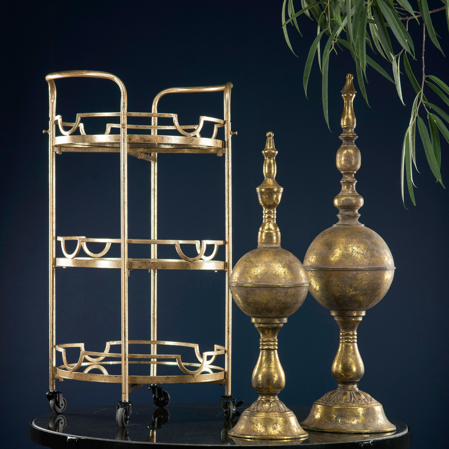 Serving trolley gold A Lot Decoration