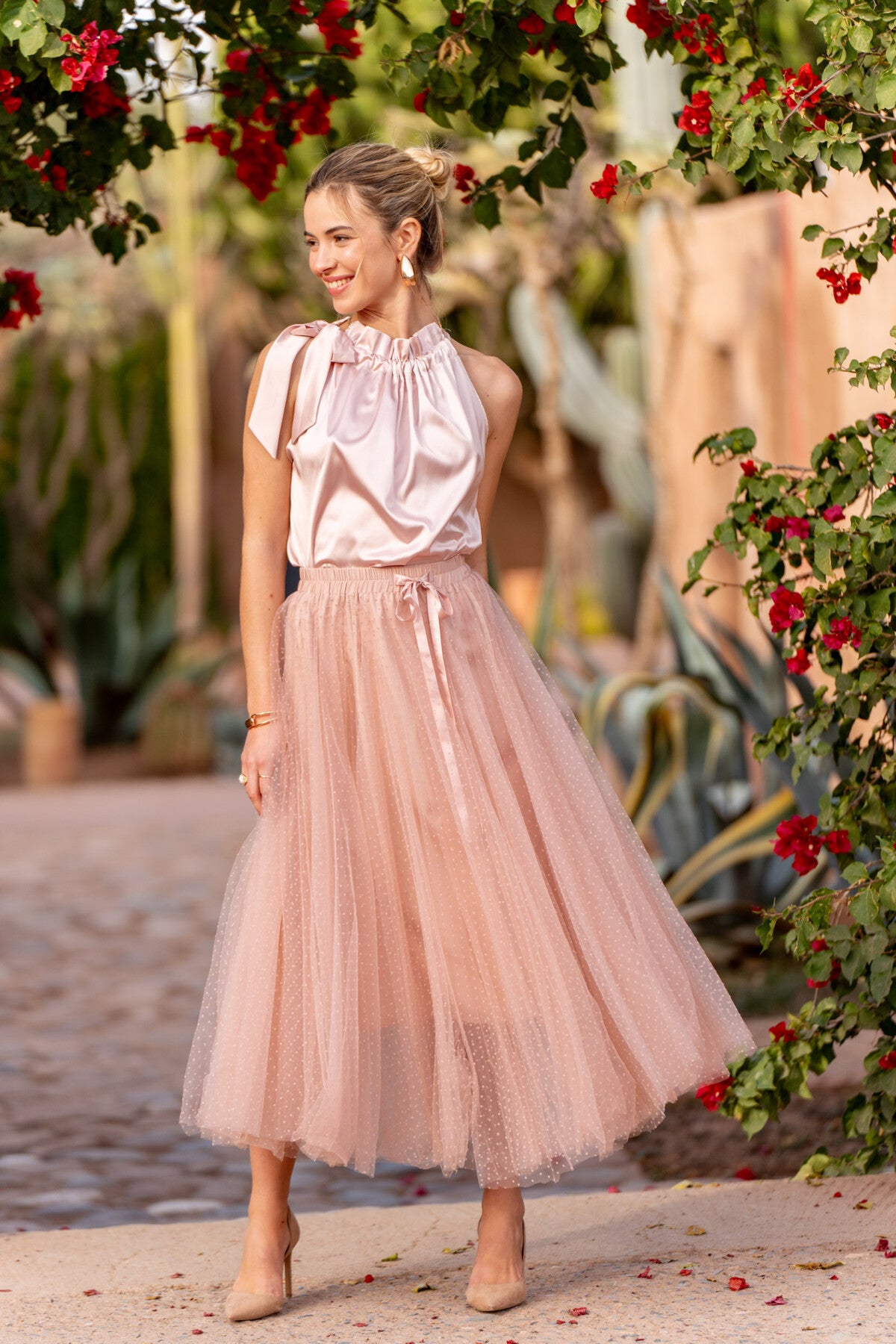 Look Jupe Jupe Tulle Vieux Rose Jupe Plissée Jupe Plissée Rose