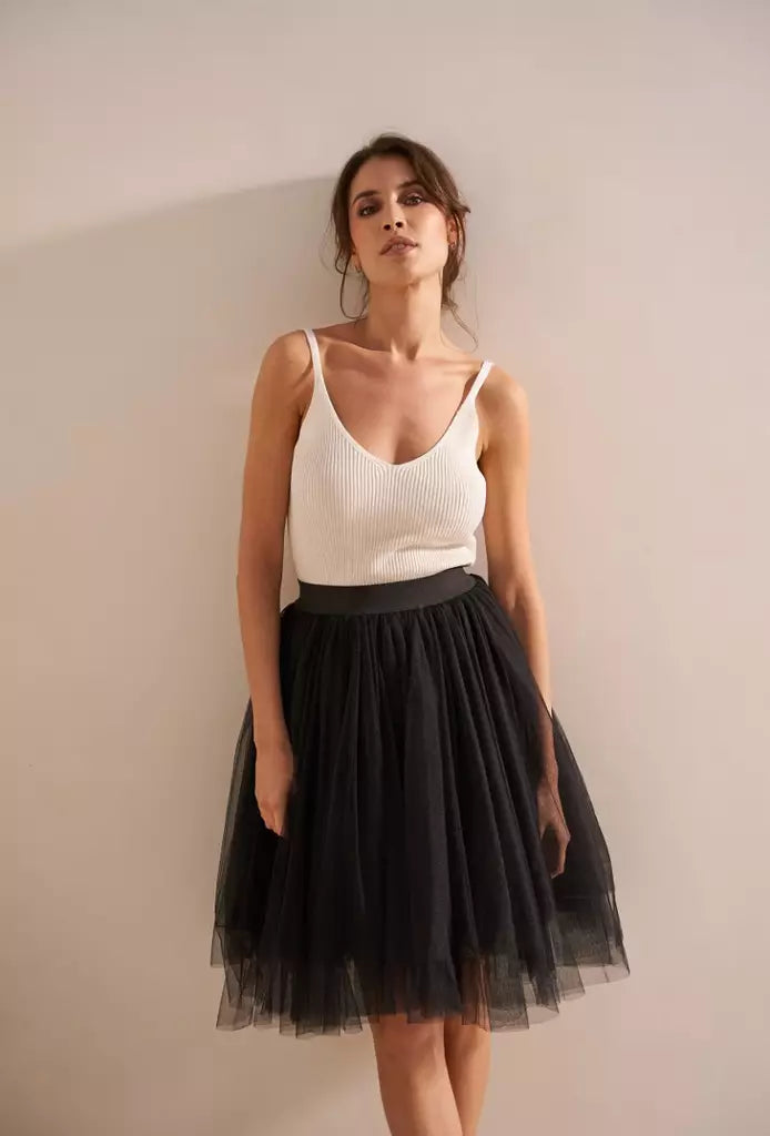 Tulle skirt Black short