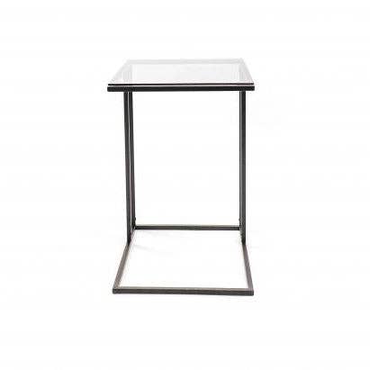 Side table metal/glass - 40x35x51cm