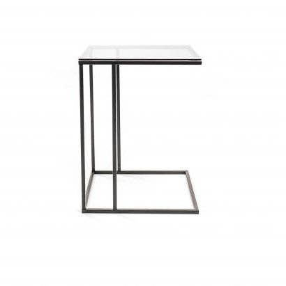 Side table metal/glass - 40x35x51cm
