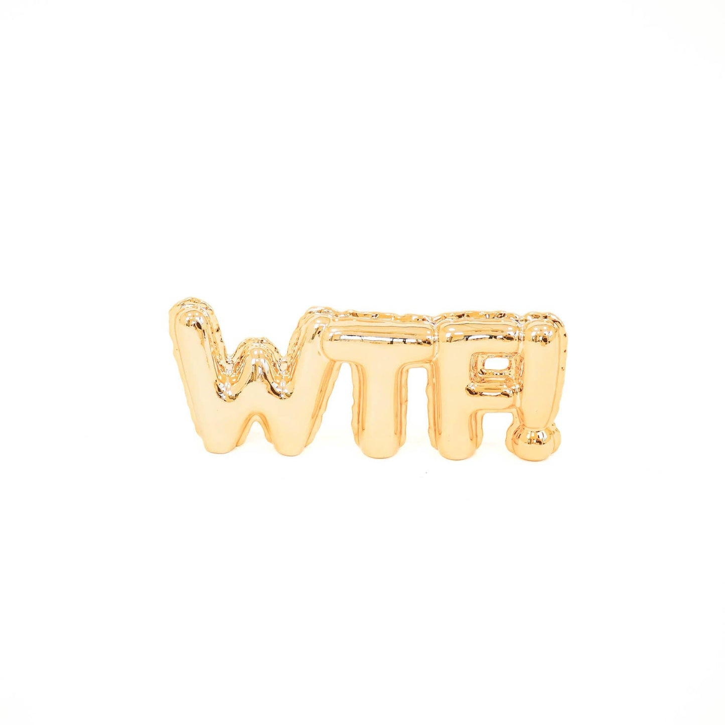 Balloon decoration 'WTF!' - 25x3.5x10cm - Gold