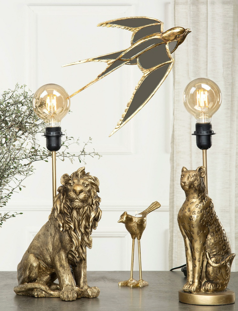Table lamp Lion gold