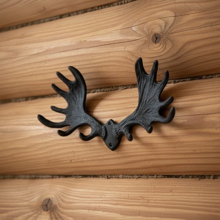 valurautainen hirvensarvi naulakko 36cm