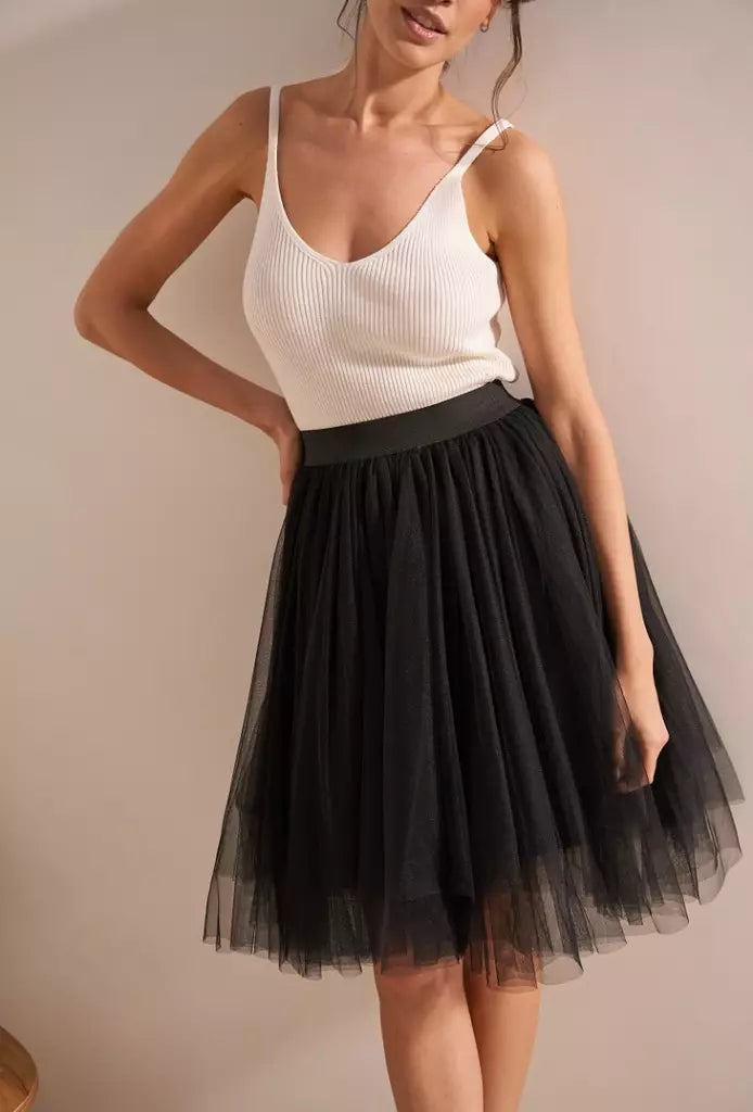 Tulle skirt Black short