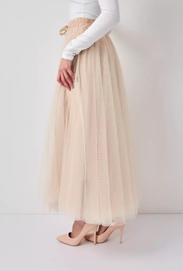 Tulle skirt Nude