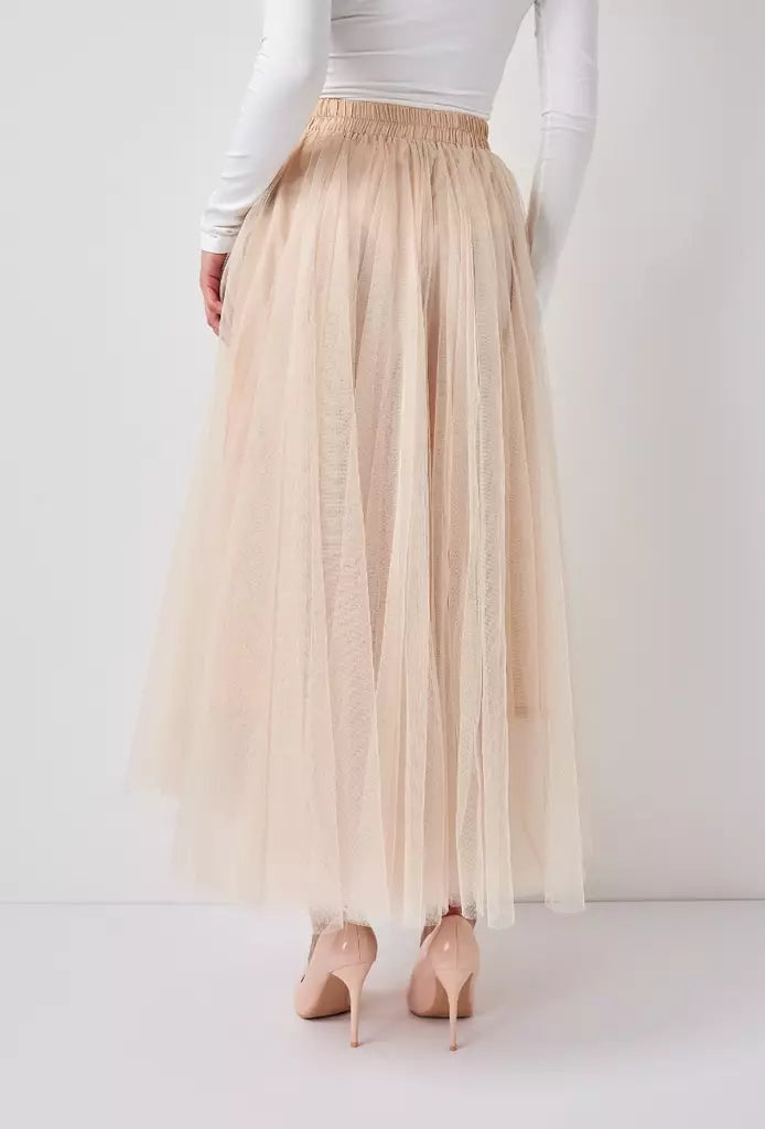 Tulle skirt Nude