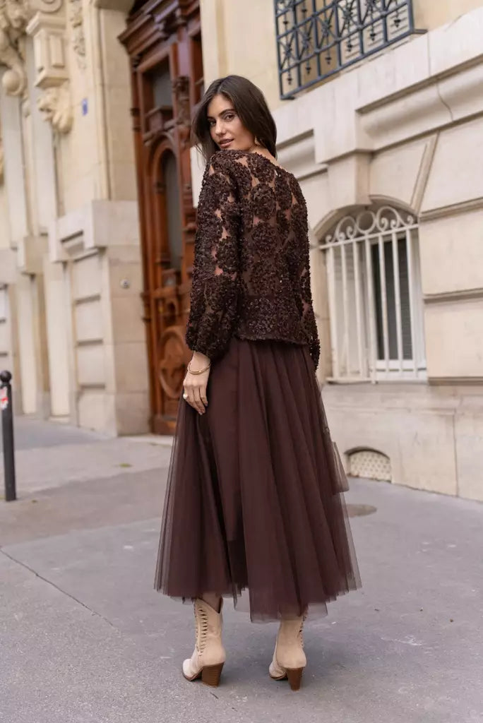 Tulle Skirt Brown