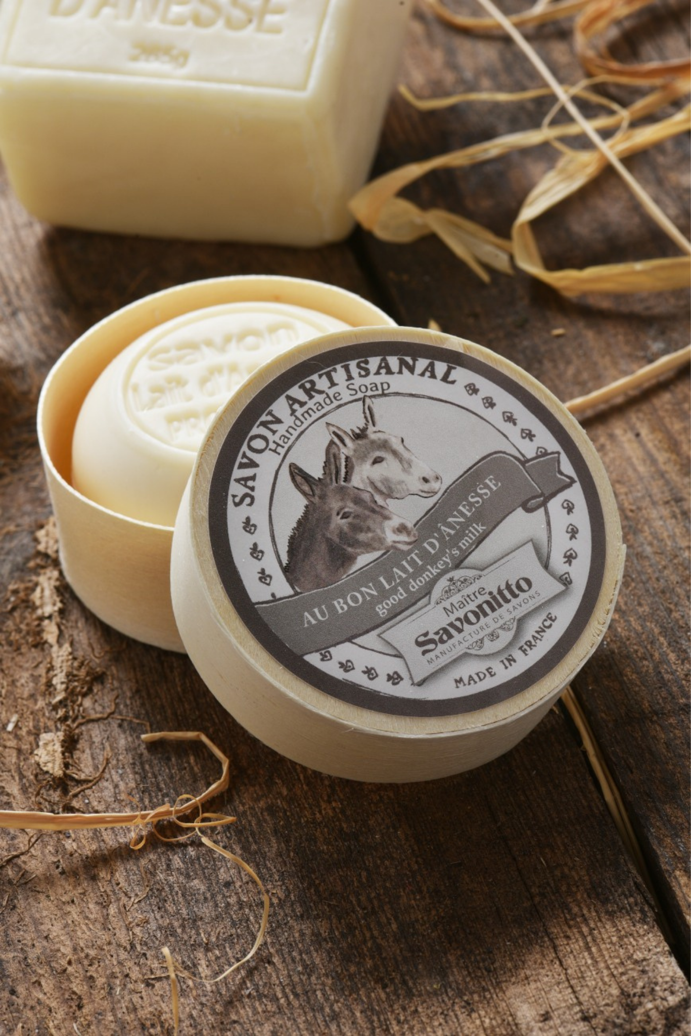 Donkey milk bar soap in a wooden box 100g