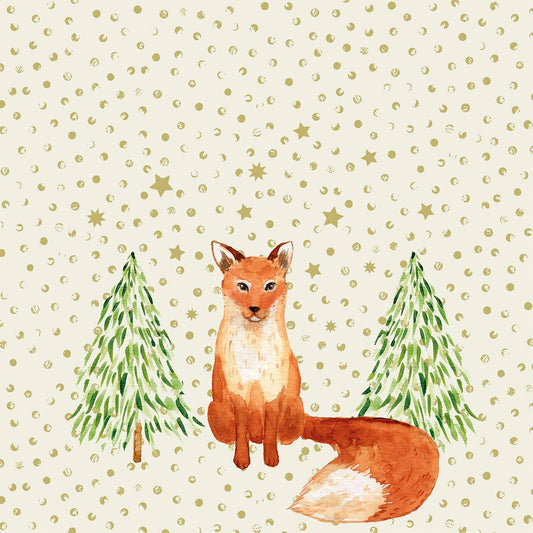 Snowflakes & Fox Paperiservetti 33x33