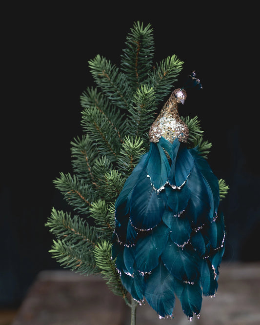 Riikinkukko klipsi vihreä glitter