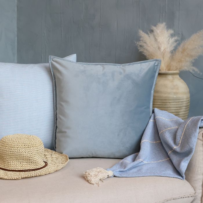 Aix tyynynpäällinen sametti Taivaansininen, Chic Antique