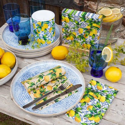 Citrus Branches on Tiles lounasservetti