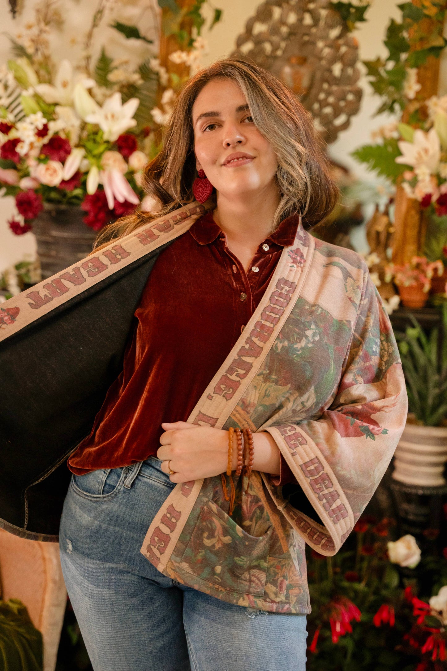 Courage, Dear Heart Fleece Kimono