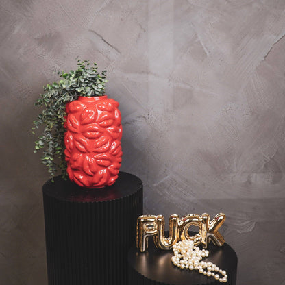 Vase Kiss Me, red - 17x17x27cm 