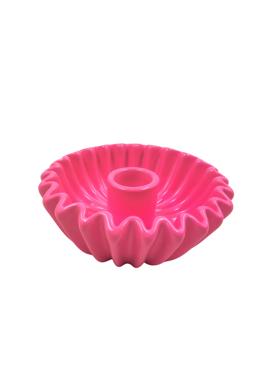 Candle holder, neon pink - 12x12x5cm