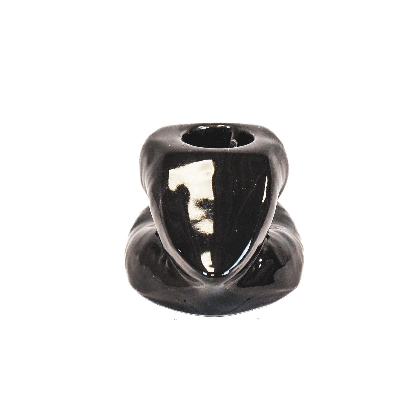 Lips Don't Lie candlestick, black - 10.5x6.5x5.5cm