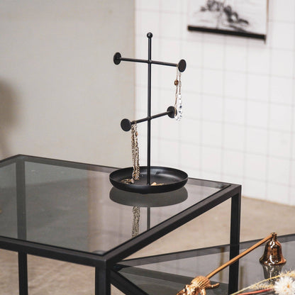 Jewelry stand black - 13x13x25cm