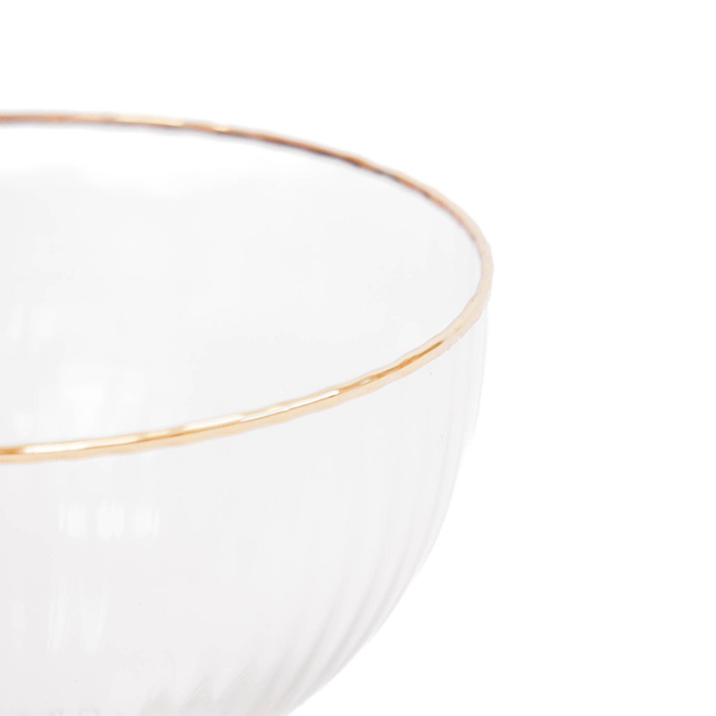Champagne glass set, gold rim 11x15 cm