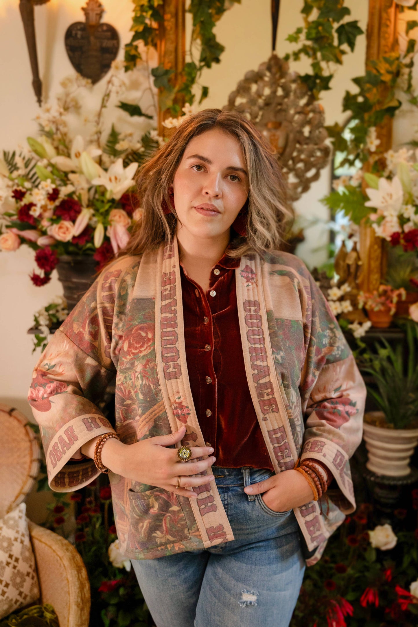 Courage, Dear Heart Fleece Kimono