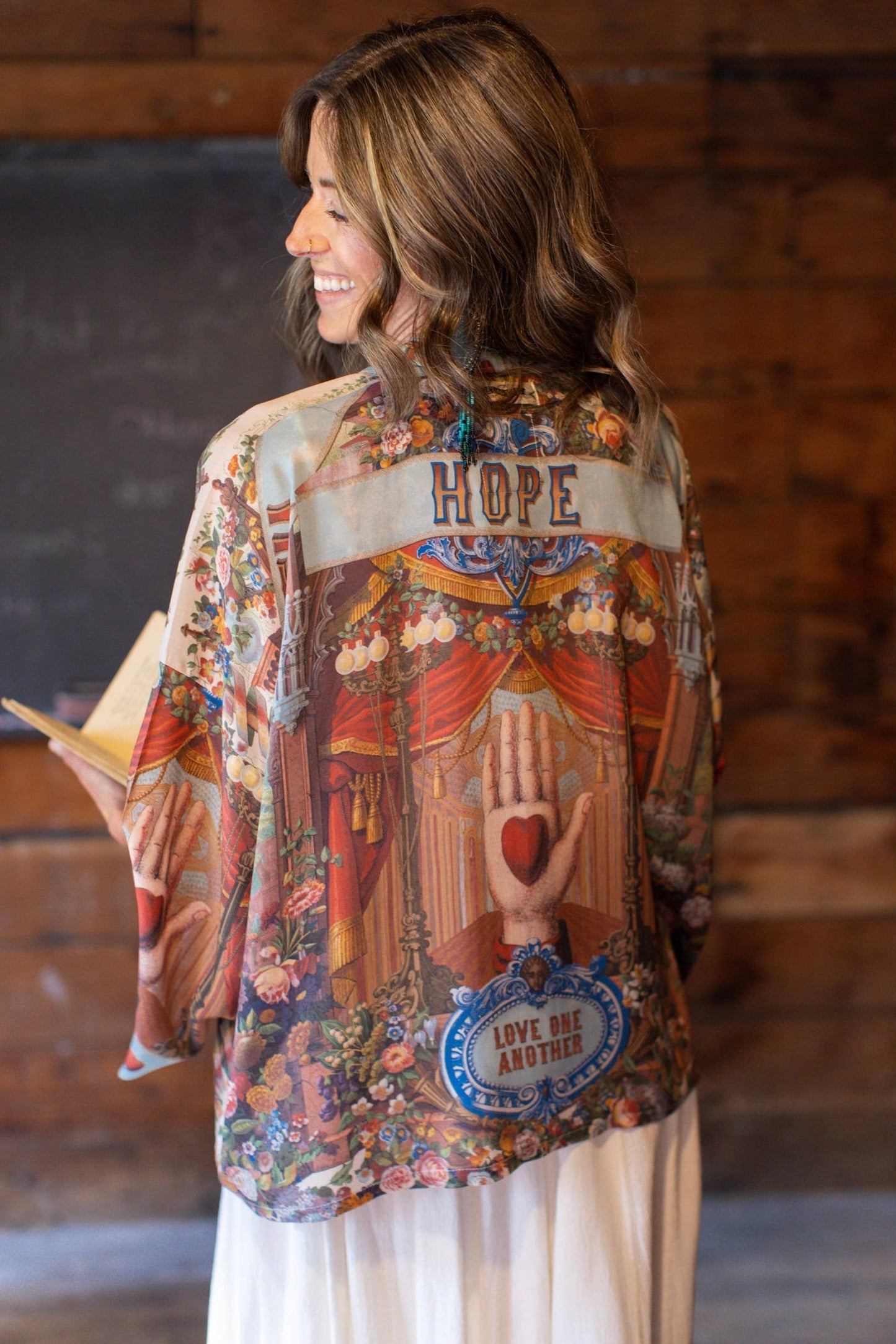 Love Language Cropped Kimono