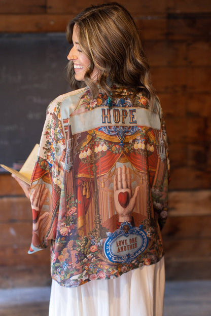 Love Language Cropped Kimono