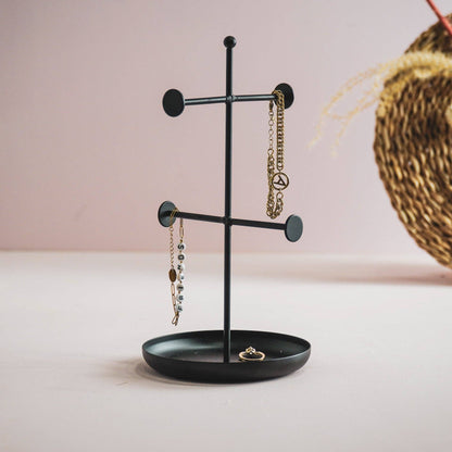 Jewelry stand black - 13x13x25cm