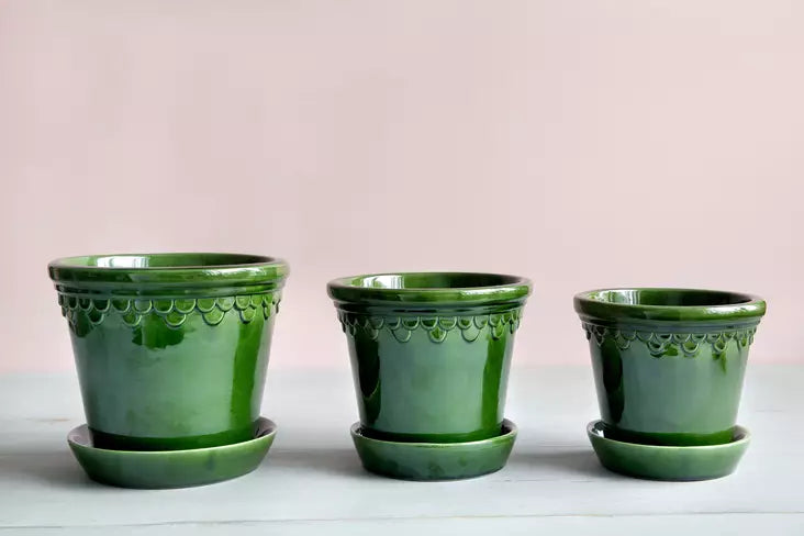 Copenhagen pot glazed Emerald Green 16cm