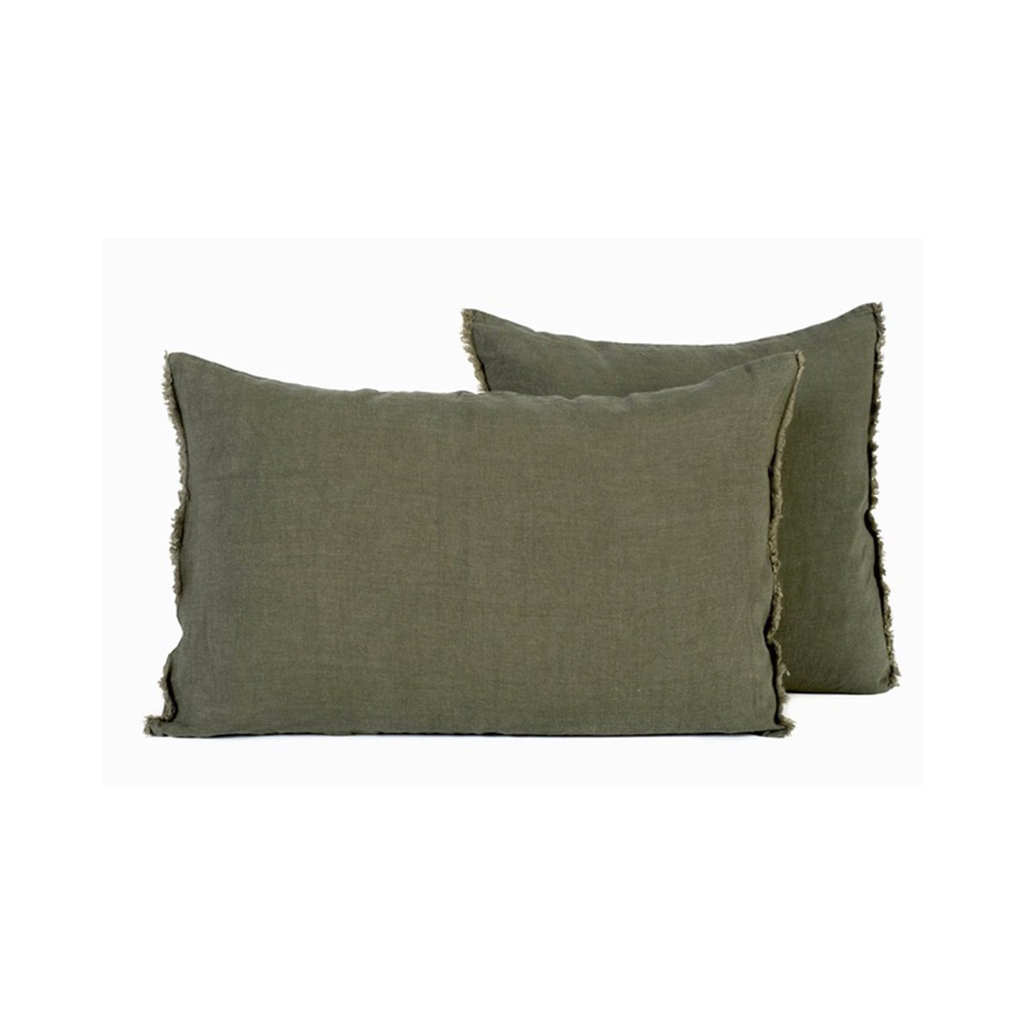 Tyynynpäällinen Limy pellava-puuvilla Kaki 45x45 cm Haomy
