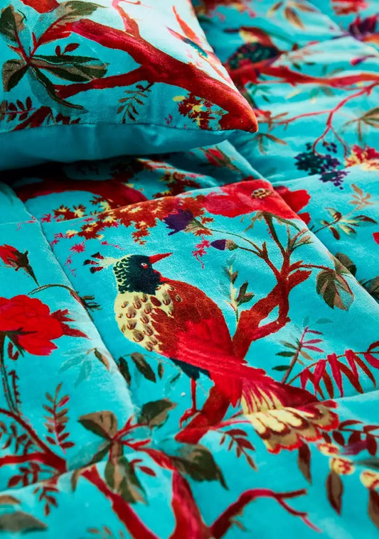 Bedspread Bird of Paradise turquoise