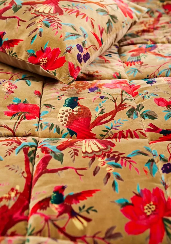 Bedspread Bird of Paradise Beige/Olive