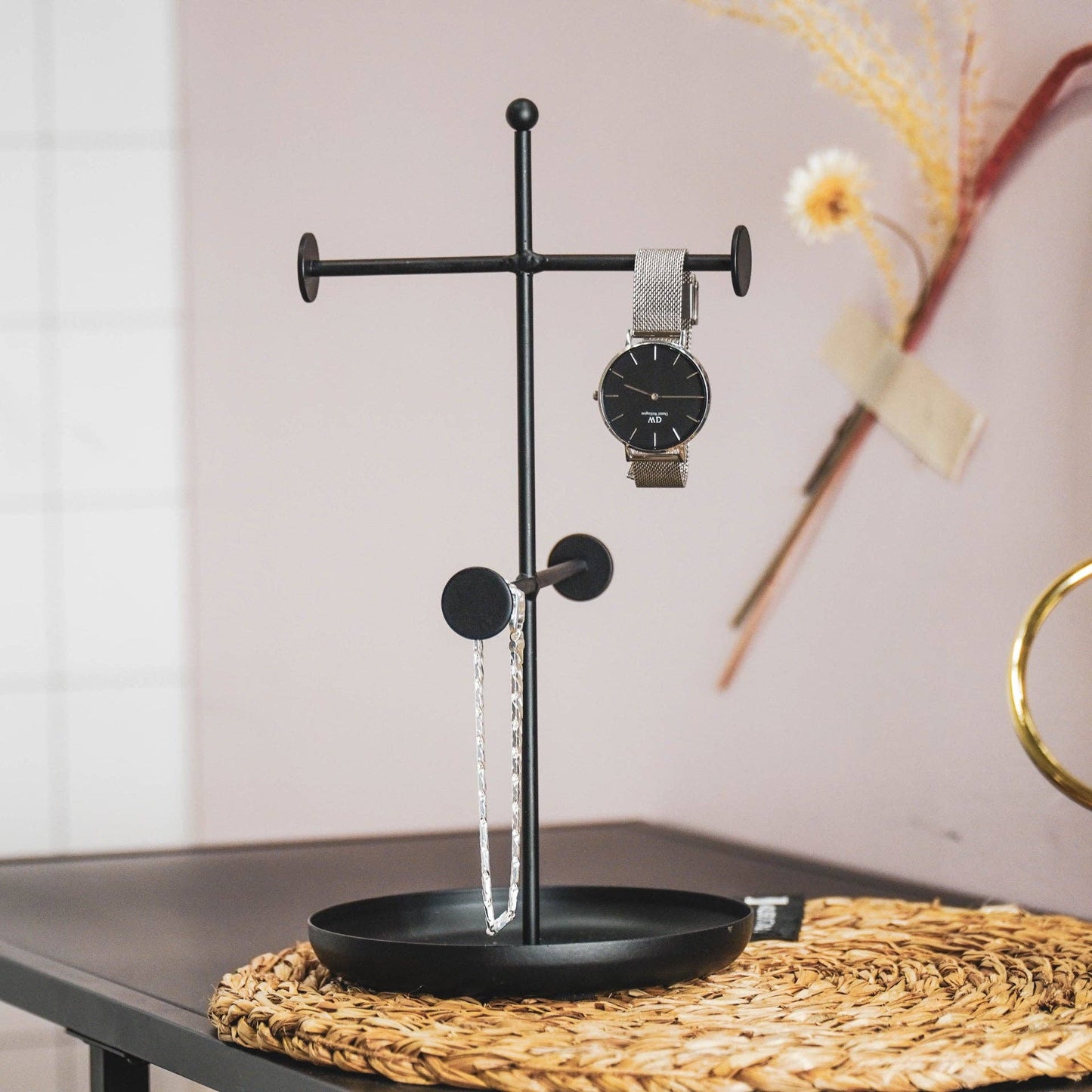Jewelry stand black - 13x13x25cm