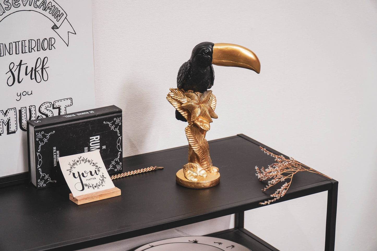 Toucan Black/Gold - 18x30x10 cm