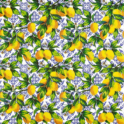Citrus Branches on Tiles lounasservetti
