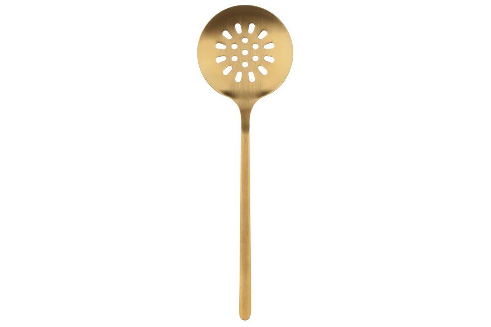 Reikäkauha terästä kulta 27 cm