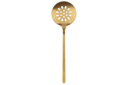 Reikäkauha terästä kulta 27 cm