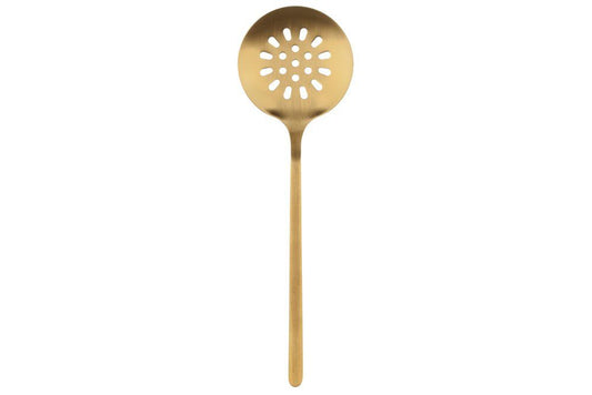 Reikäkauha terästä kulta 27 cm