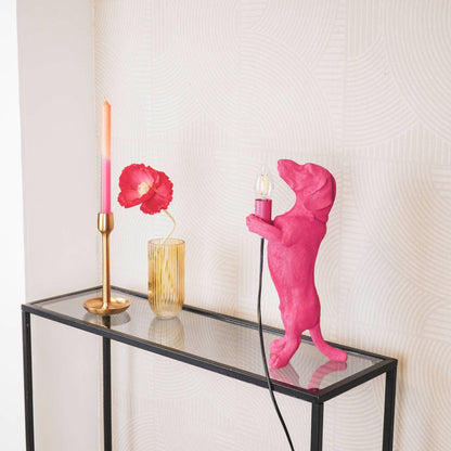 Mäyräkoira-lamppu, pinkki - 10x15x38cm